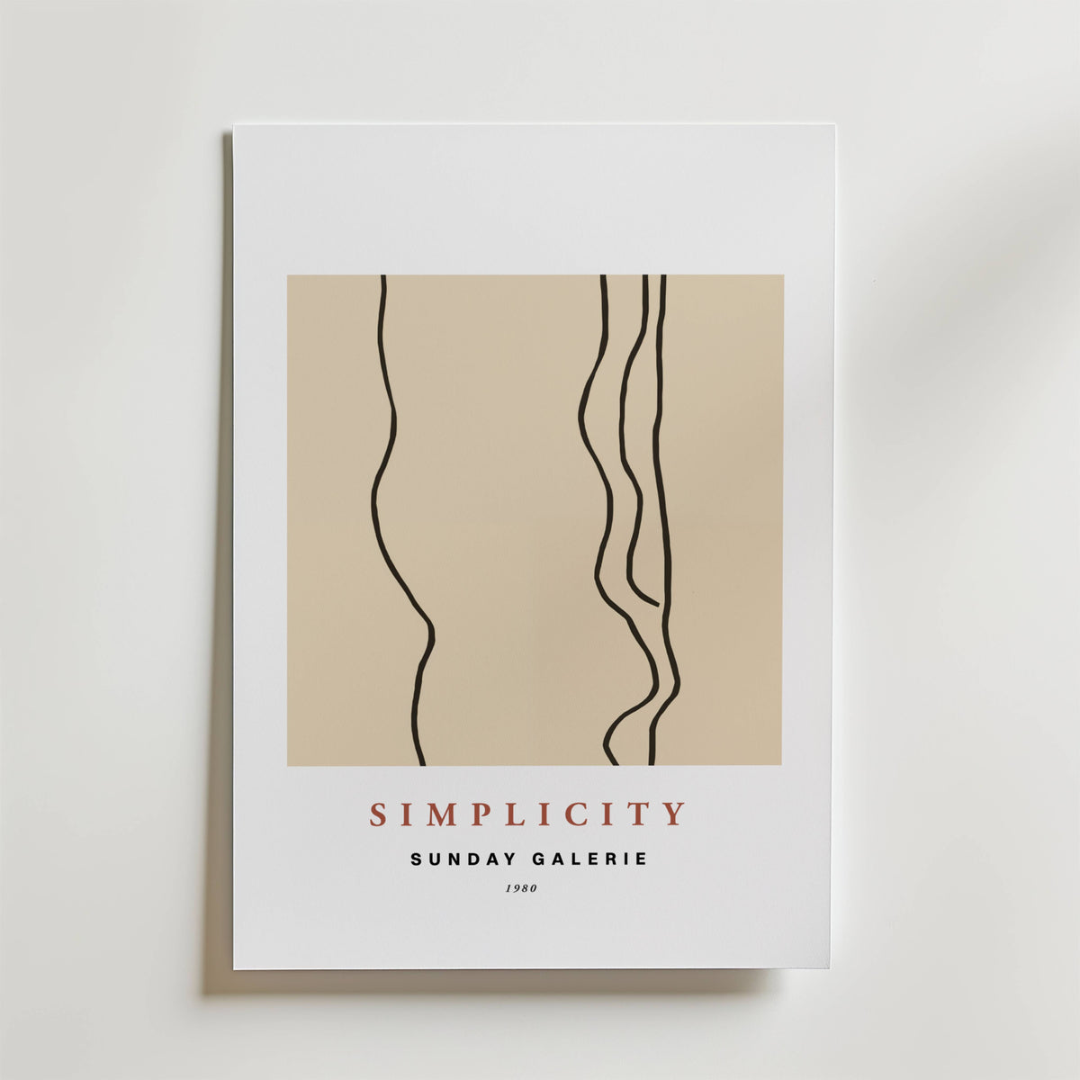 Simplicity Lines – stilfullt konsttryck från Bozetto, tryckt på matt finpapper i hög tryckkvalitet