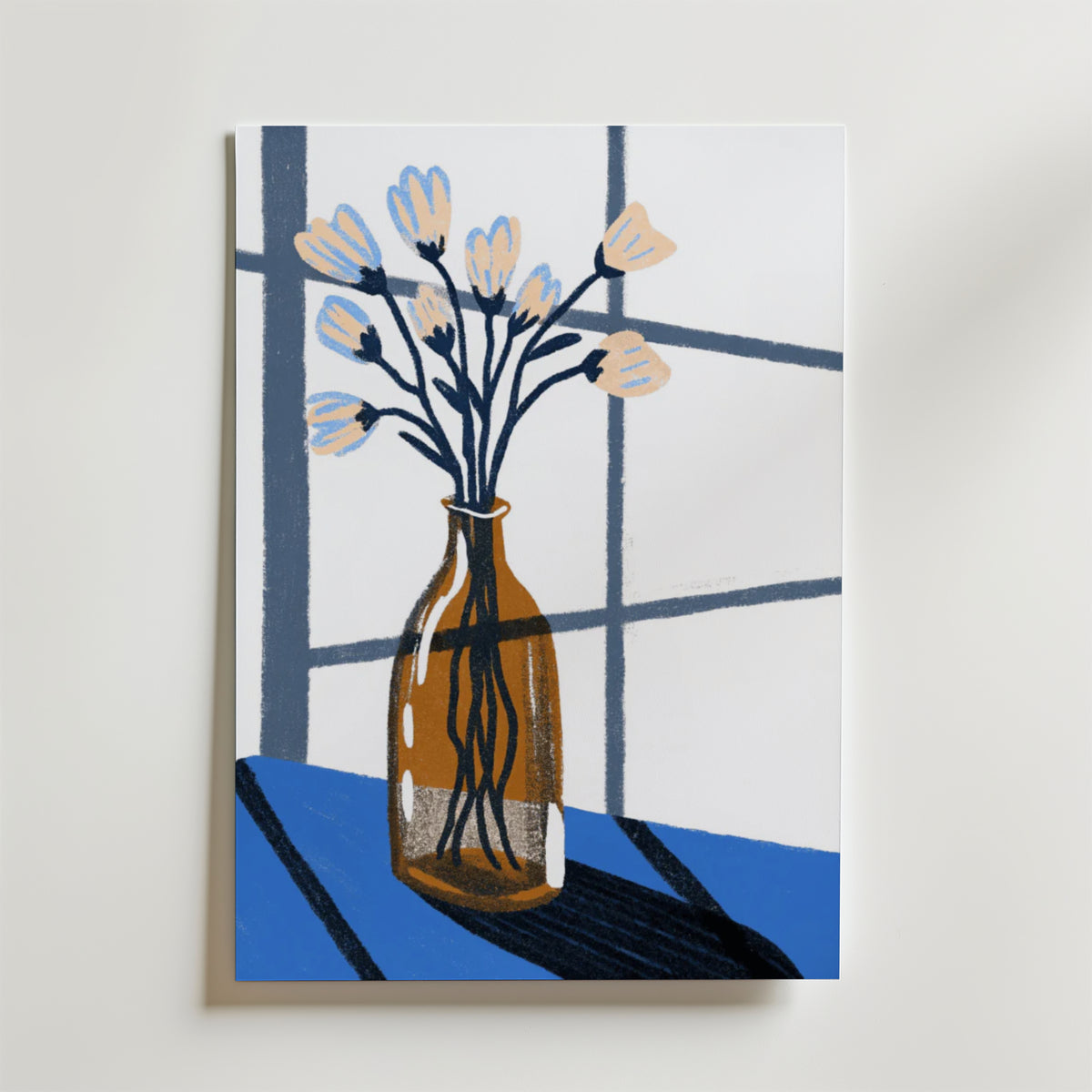 Tulip In Vase – stilfullt konsttryck från Bozetto, tryckt på matt finpapper i hög tryckkvalitet