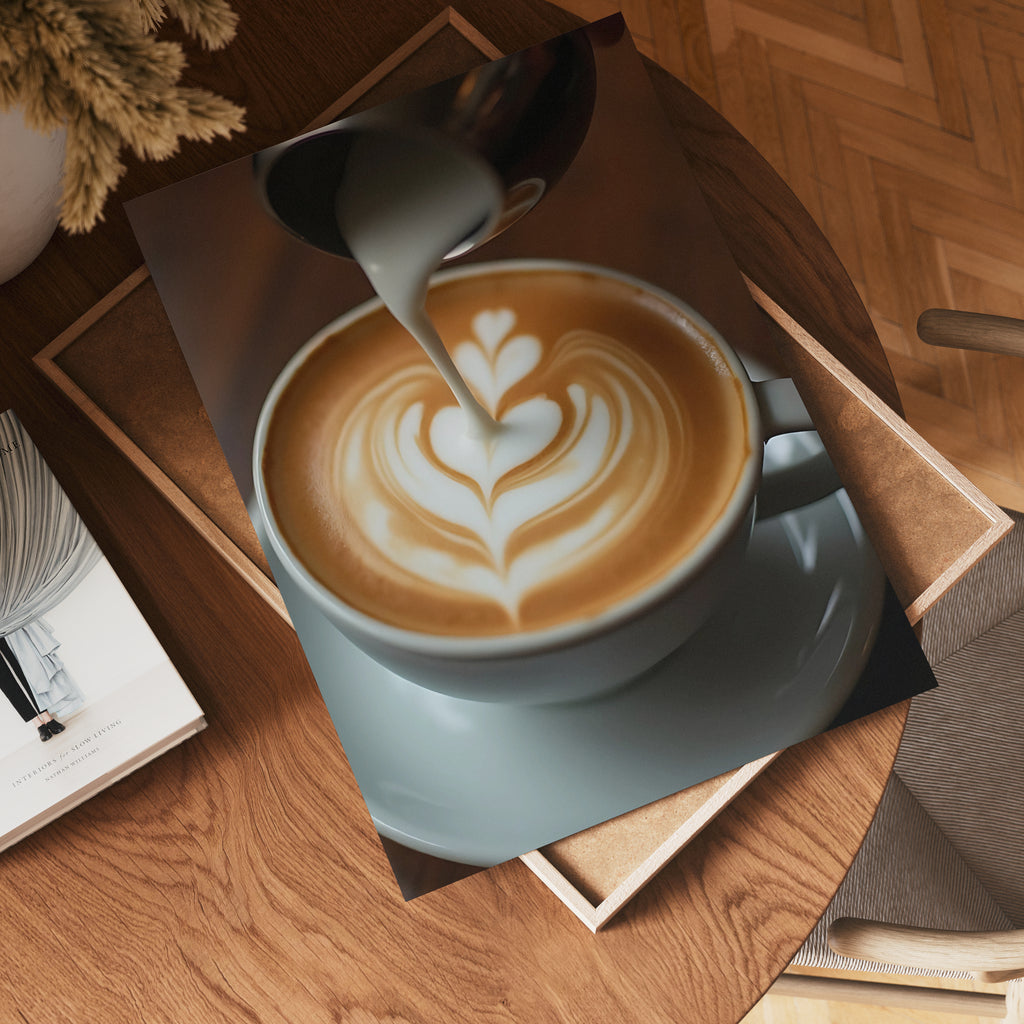 Elegant Barista Coffee poster visad rakt fram – Bozetto affisch i hög tryckkvalitet