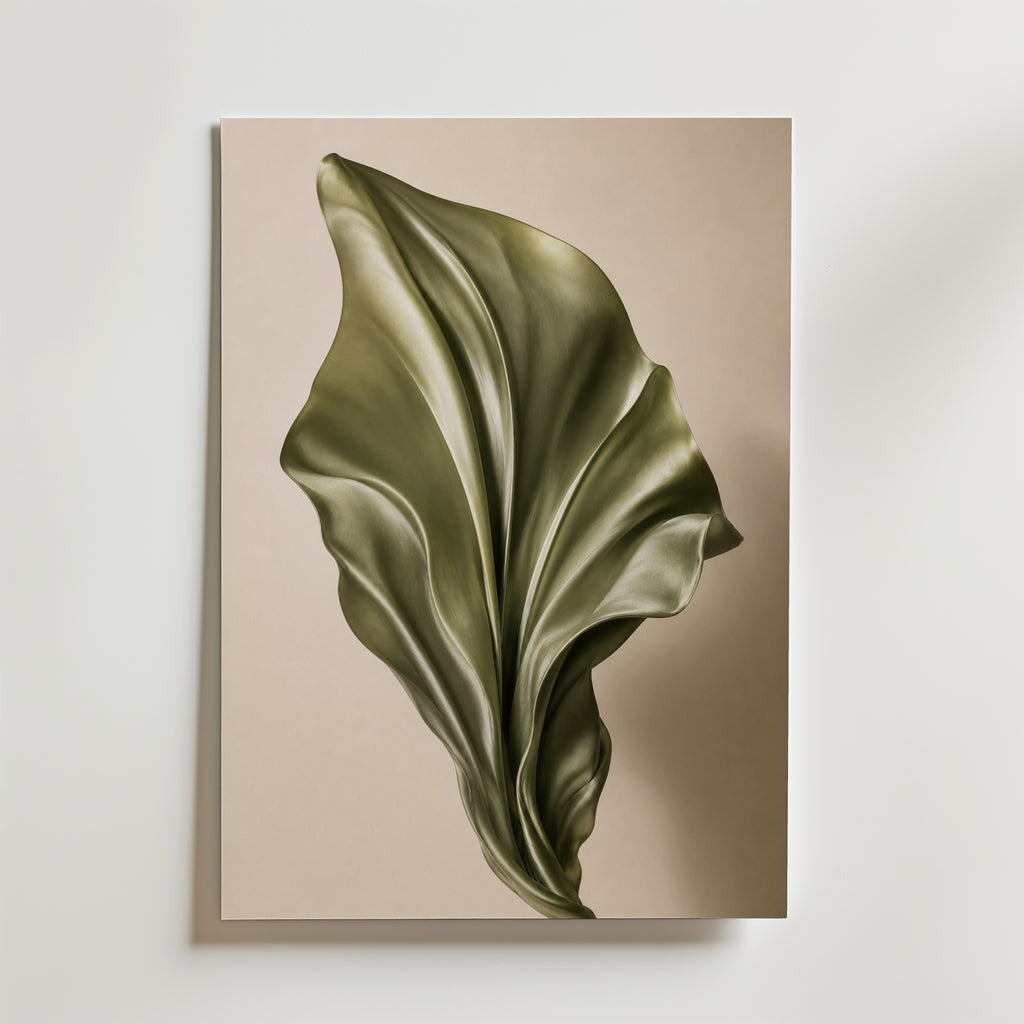 Velvet Leaf Curl affisch inramad i neutral ram – se hur konsttrycket ser ut, Bozetto
