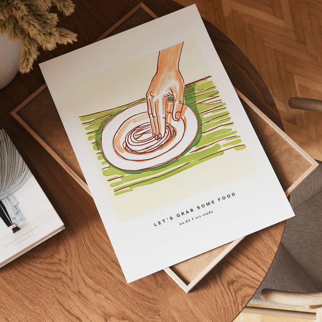 Let’s Grab Some Food poster visad rakt fram – Bozetto affisch i hög tryckkvalitet