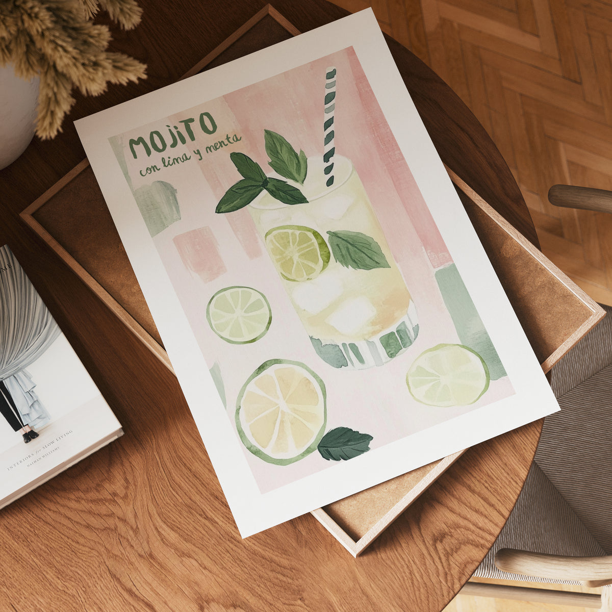 Mojito Con Lima Y Menta poster visad rakt fram – Bozetto affisch i hög tryckkvalitet