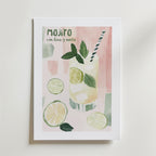 Mojito Con Lima Y Menta – stilfullt konsttryck från Bozetto, tryckt på matt finpapper