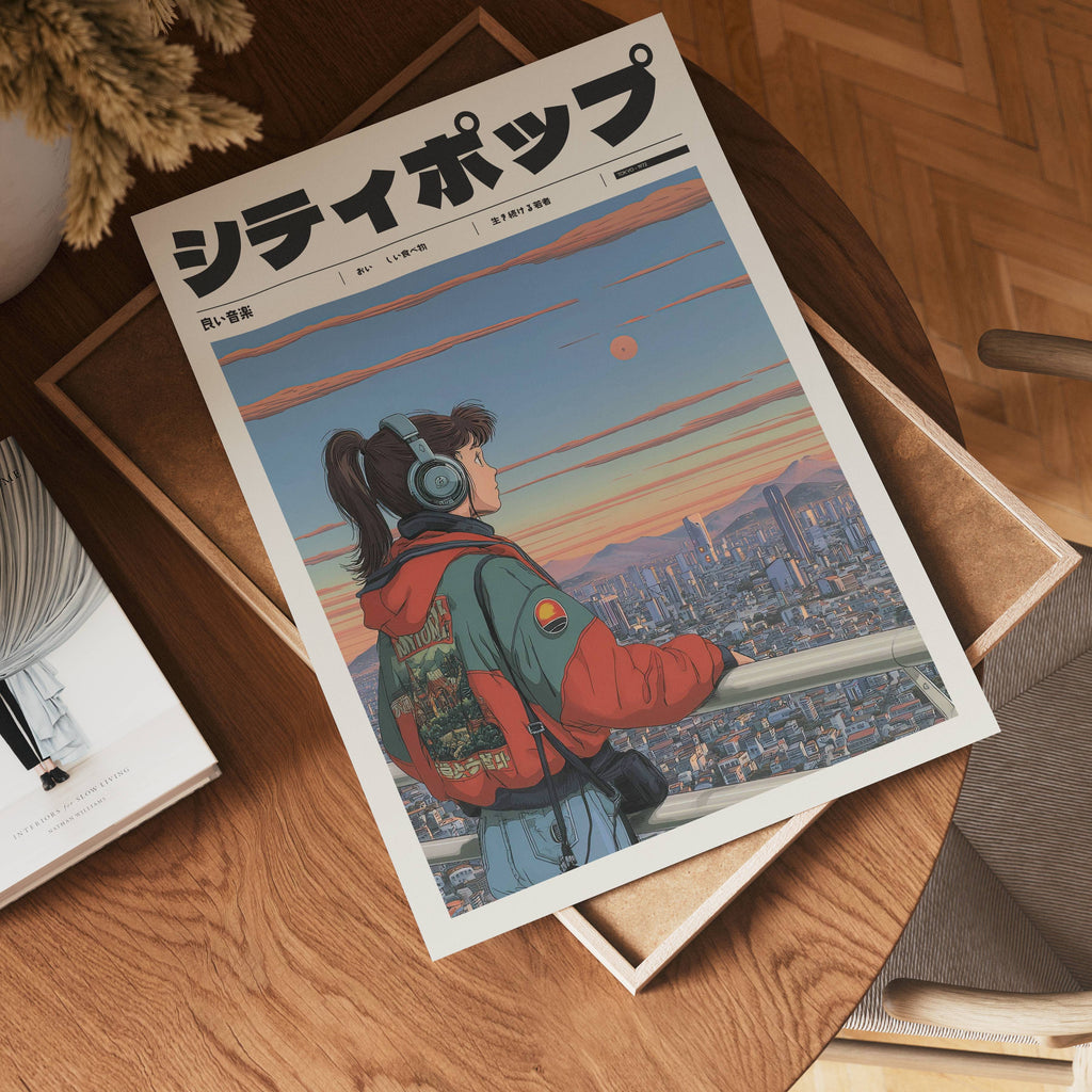 Väggmockup av Echoes of Shibuya affisch på ljus vägg – Bozetto konsttryck – nr 2