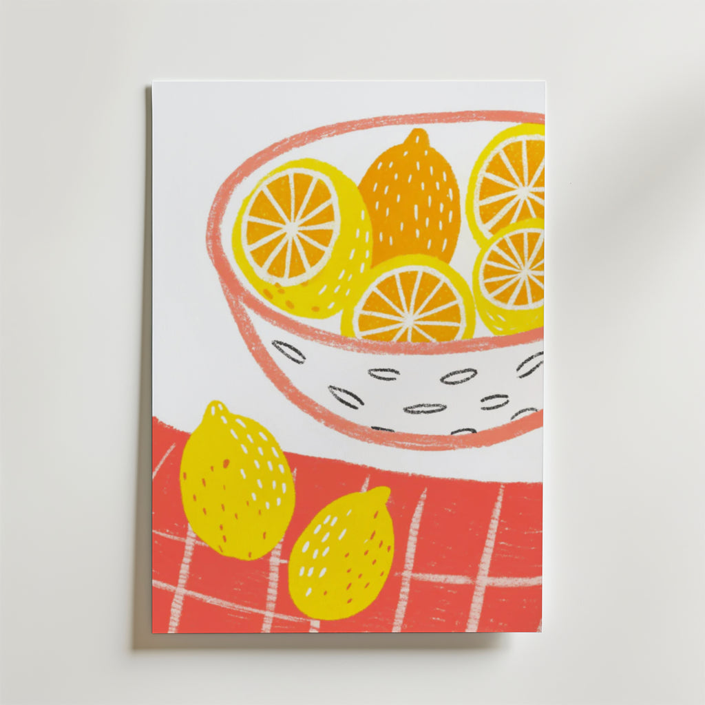 Lemon Picnic – stilfullt konsttryck från Bozetto, tryckt på matt finpapper i hög tryckkvalitet