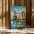 Eriksberg Göteborg affisch i ljust minimalistiskt vardagsrum – köp enkelt hos Bozetto