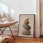 Balanced Stone Cairn poster i stilrent hem med modern inredning – köp enkelt hos Bozetto