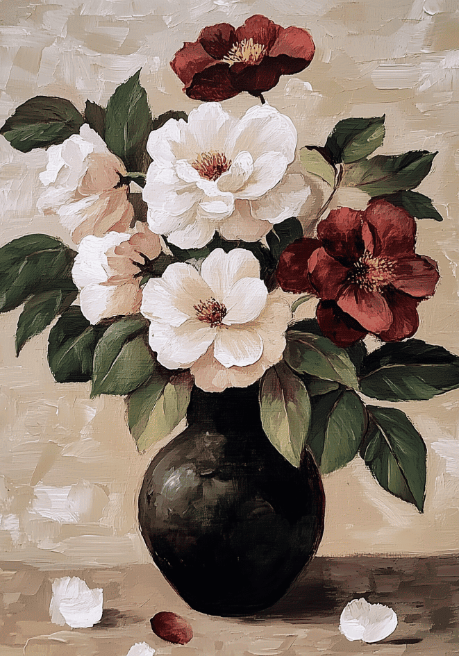 Floral oil painting – köp enkelt hos Bozetto konsttryck i hög kvalitet i hög kvalitet