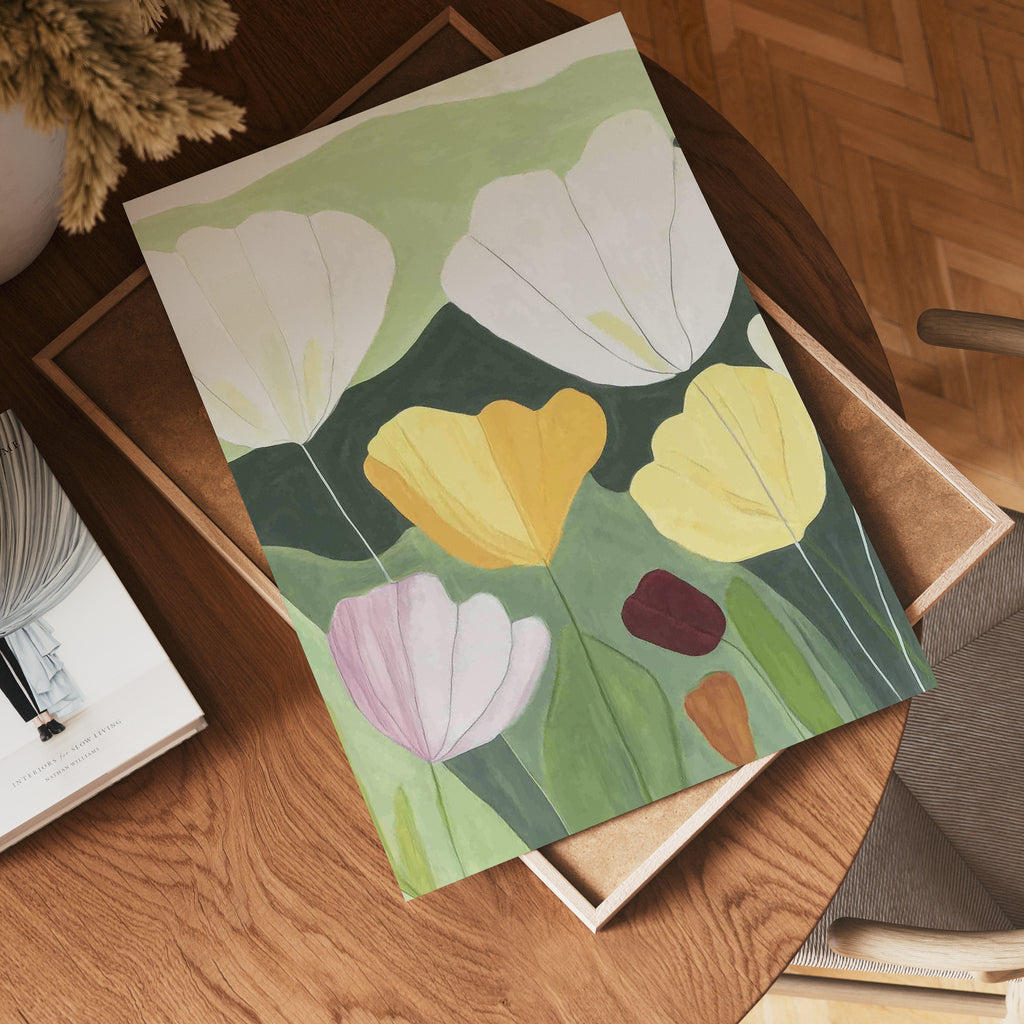 Blue Hydrangea Bliss poster visad rakt fram – Bozetto affisch i hög tryckkvalitet