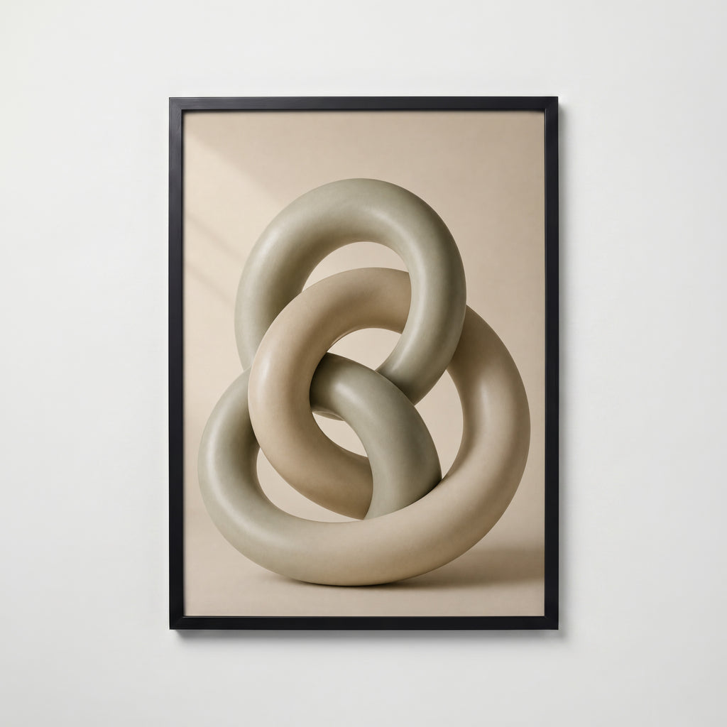 Looped Clay affisch i modern svart ram – stark kontrast och stil, Bozetto poster