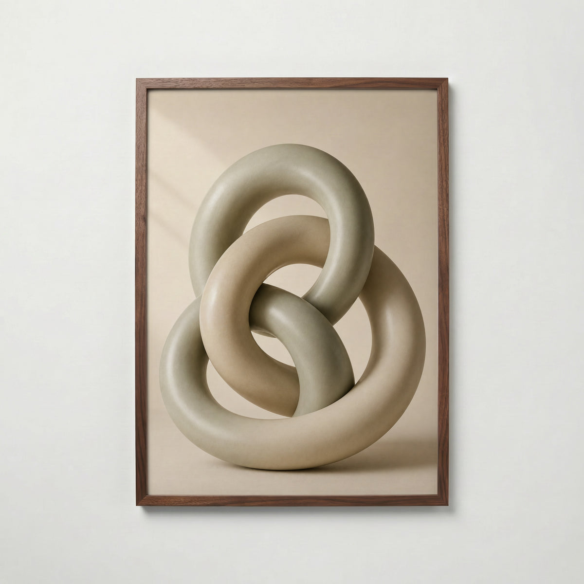 Looped Clay affisch i valnötsram – mörkbrun inramning med exklusiv känsla, Bozetto