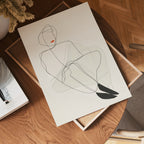 Red Lips Line Woman poster visad rakt fram – Bozetto affisch i hög tryckkvalitet