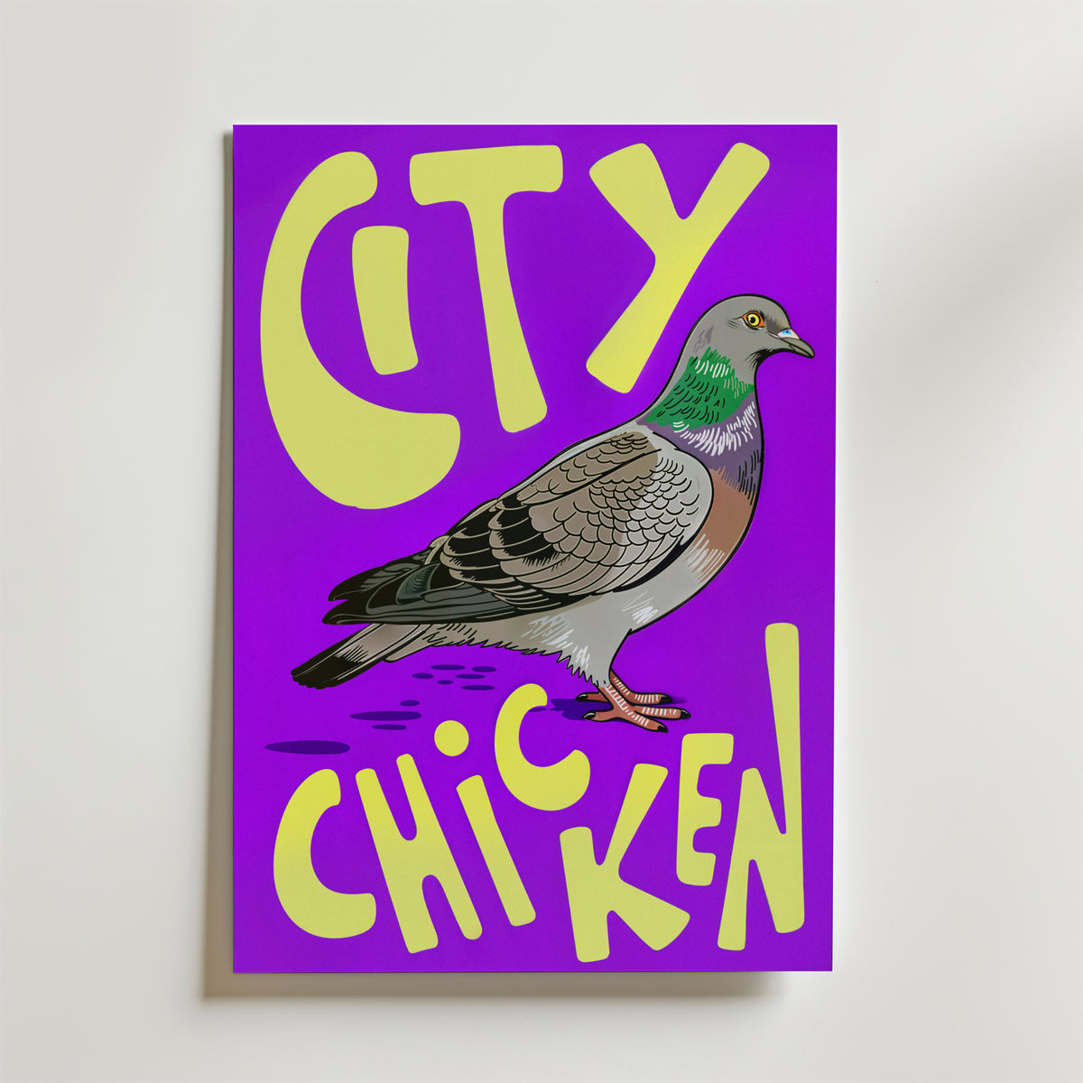 Street Pigeon Graphic – stilfullt konsttryck från Bozetto, tryckt på matt finpapper