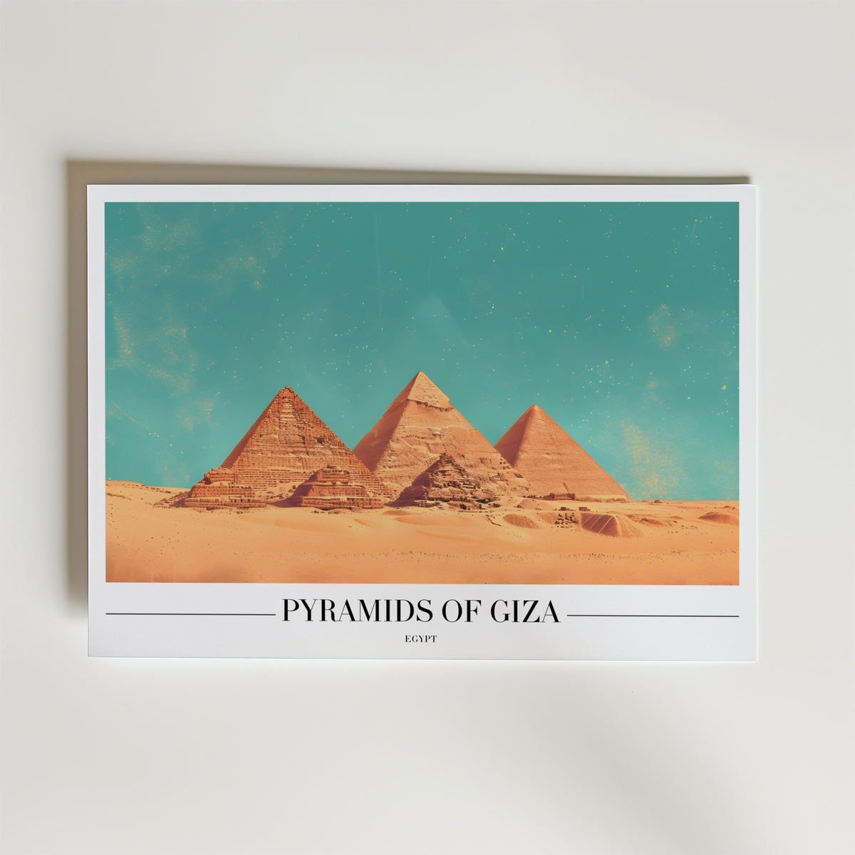 Pyramids of Giza – stilfullt konsttryck från Bozetto, tryckt på matt finpapper i hög tryckkvalitet