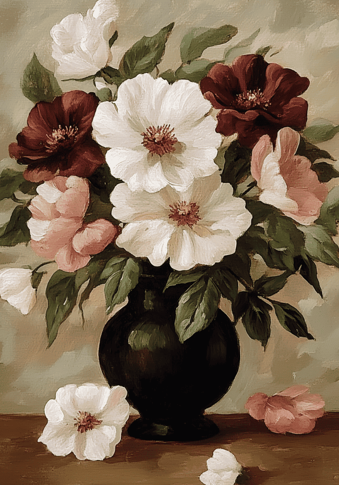 Floral oil painting No.2 – köp enkelt hos Bozetto konsttryck i hög kvalitet i hög kvalitet