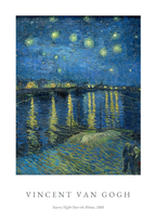 Van Gogh Starry Night Over Rhone – stilfullt konsttryck från Bozetto, tryckt på matt finpapper