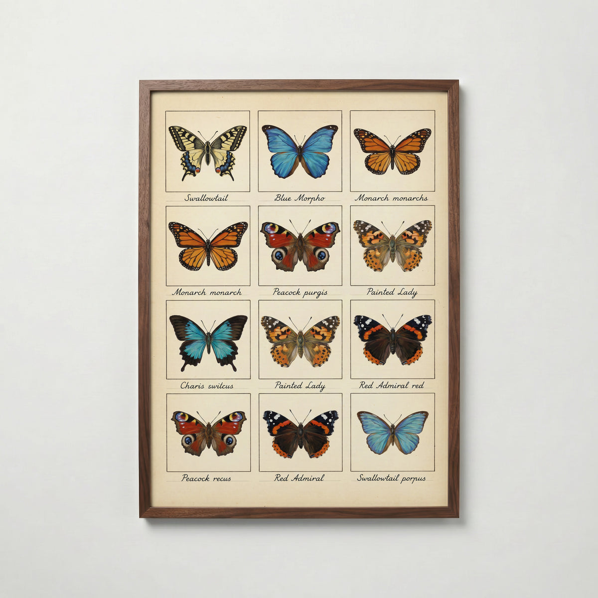 Butterfly Grid Poster – valnötsram