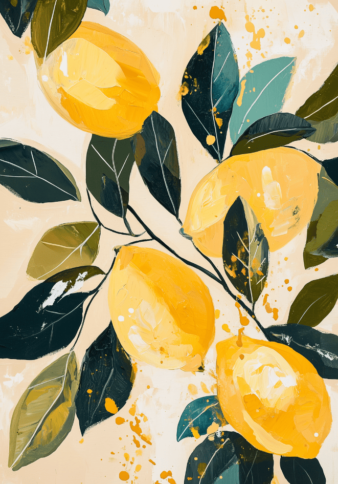 Lemon Life – affisch med snyggt motiv, köp enkelt hos Bozetto i flera storlekar i hög tryckkvalitet