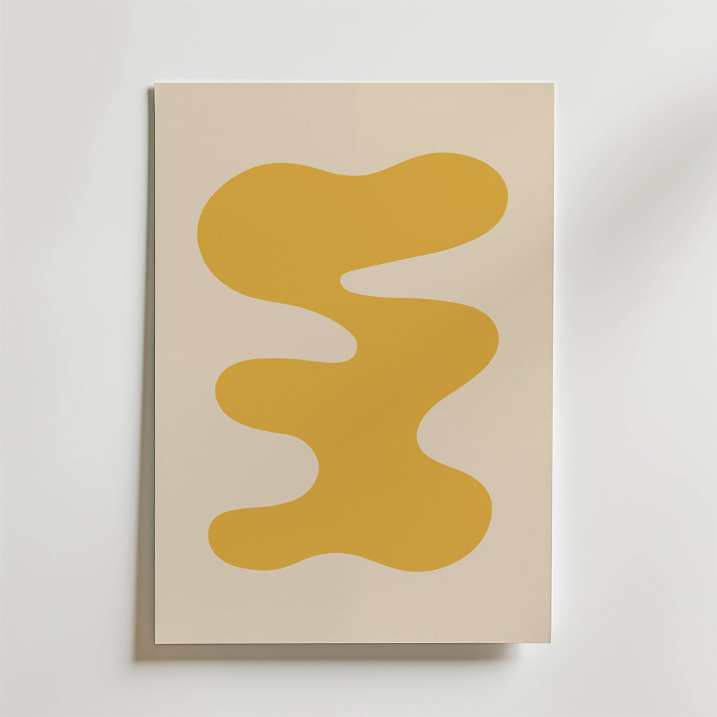 Golden Abstract Form – stilfullt konsttryck från Bozetto, tryckt på matt finpapper