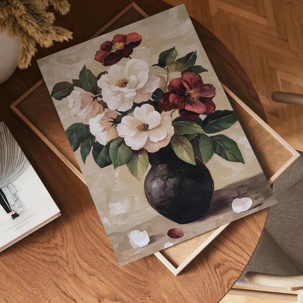 Floral oil painting – affisch med snyggt motiv, köp enkelt hos Bozetto i flera storlekar