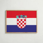 Croatia National Flag Poster i ekram – inramad konsttryck för stilren inredning hos Bozetto