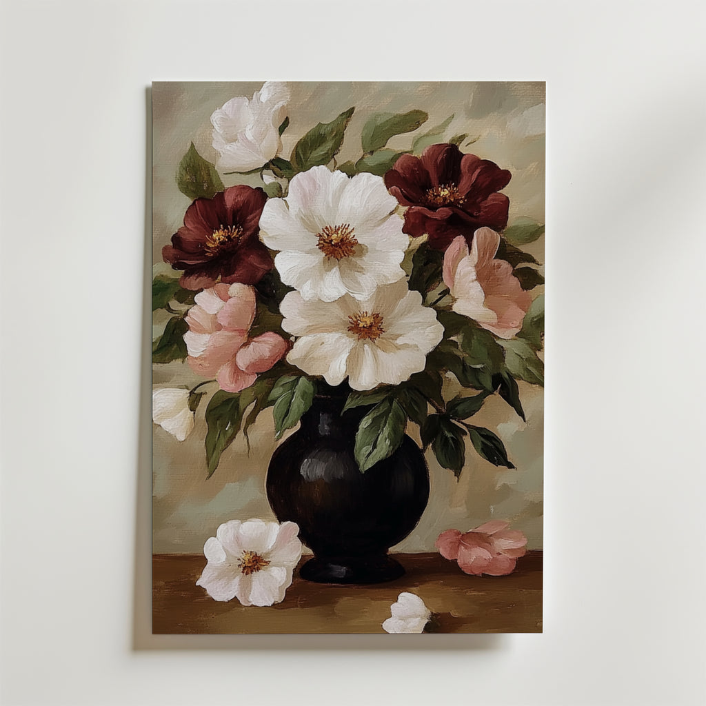 Floral oil painting No.2 – stilfullt konsttryck från Bozetto, tryckt på matt finpapper