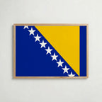 Bosnia and Herzegovina National Flag Poster i ekram – inramad konsttryck för stilren inredning hos Bozetto