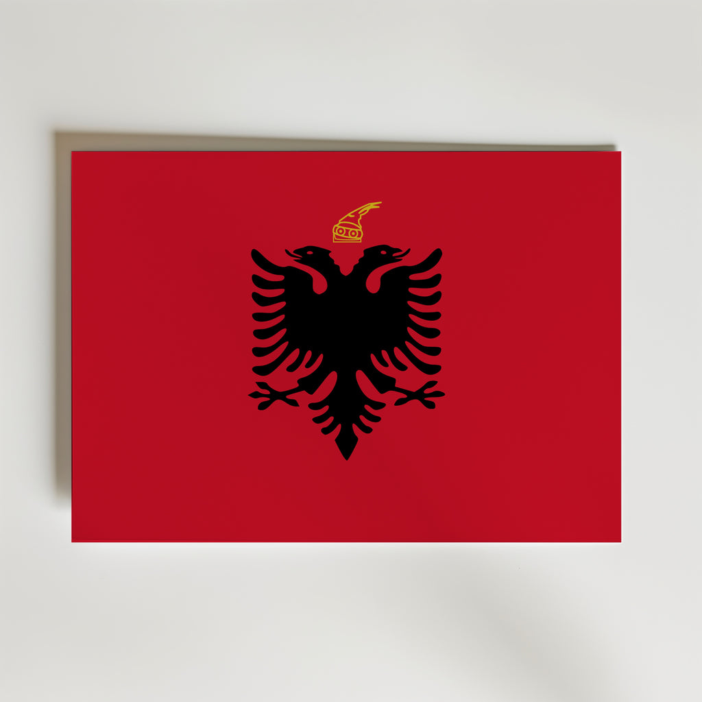 Albania National Flag Poster – modern konst och stilren konsttryck för hemmet hos Bozetto