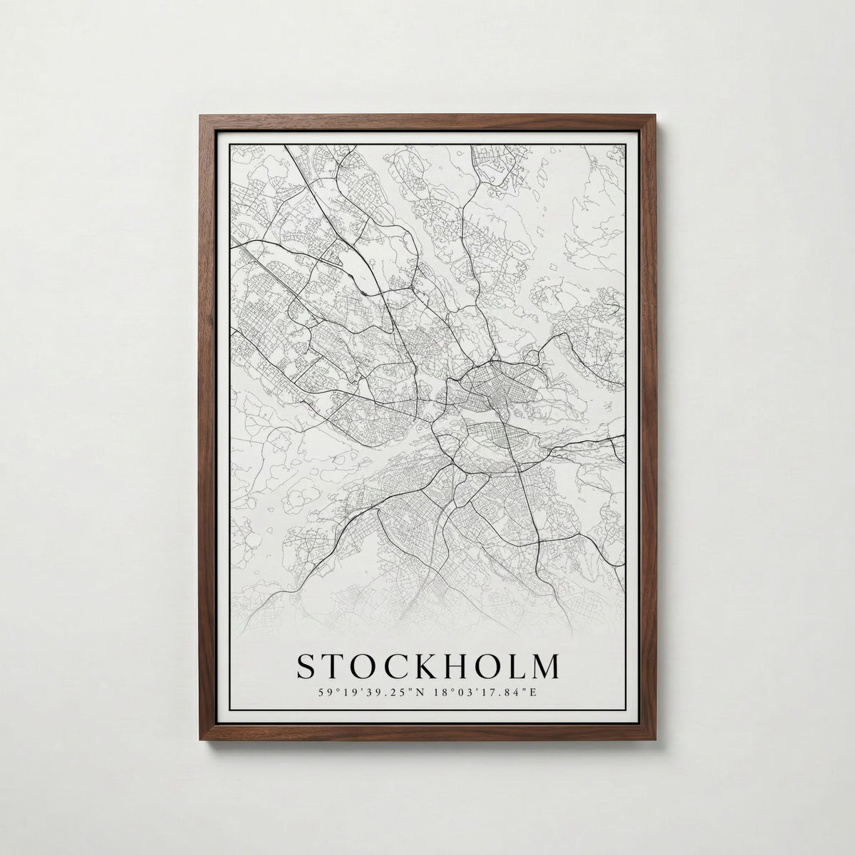 Stockholm Karta poster i flera storlekar – jämför mått och välj rätt hos Bozetto