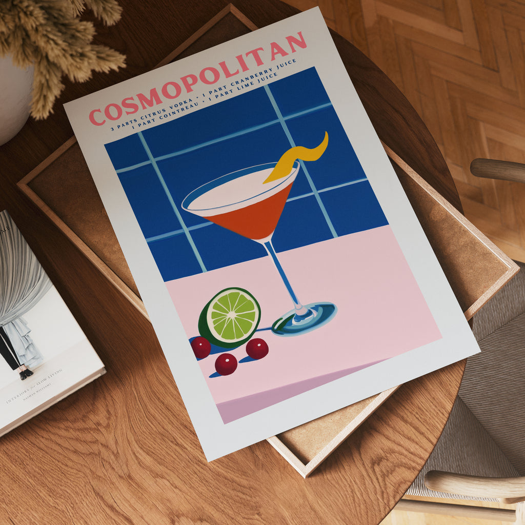 Cosmopolitan Cocktail poster visad rakt fram – Bozetto affisch i hög tryckkvalitet
