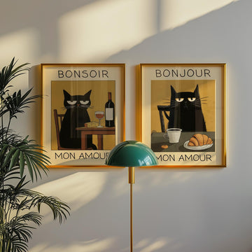 Bundle 2-pack Parisian Feline Moments – kuraterad postercollection som lyfter hemmet hos Bozetto