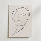 Minimalist Female Portrait – stilfullt konsttryck från Bozetto, tryckt på matt finpapper
