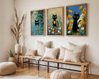 Bundle 3-pack Whimsical Cats – kuraterad postercollection som lyfter hemmet hos Bozetto