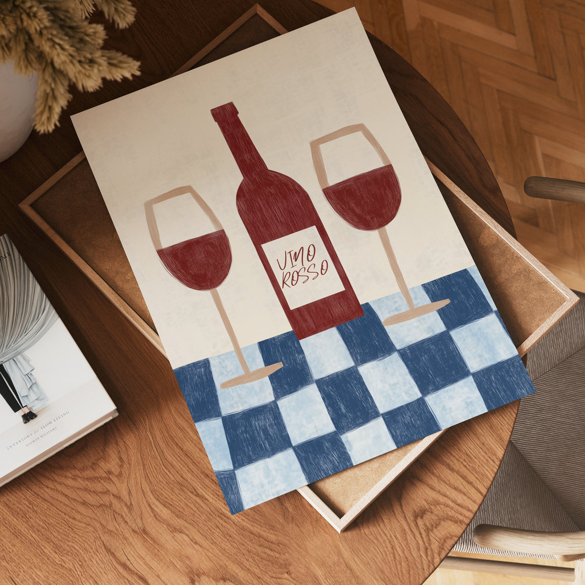 Vino Rosso No.2 Wine poster visad rakt fram – Bozetto affisch i hög tryckkvalitet