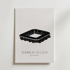Gamla Ullevi affisch inramad i neutral ram – se hur konsttrycket ser ut, Bozetto