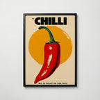 Chilli Heat affisch i modern svart ram – stark kontrast och stil, Bozetto poster