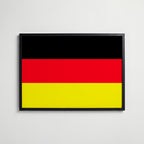 Germany National Flag Poster i svart ram – stilren konsttryck som väggdekor från Bozetto