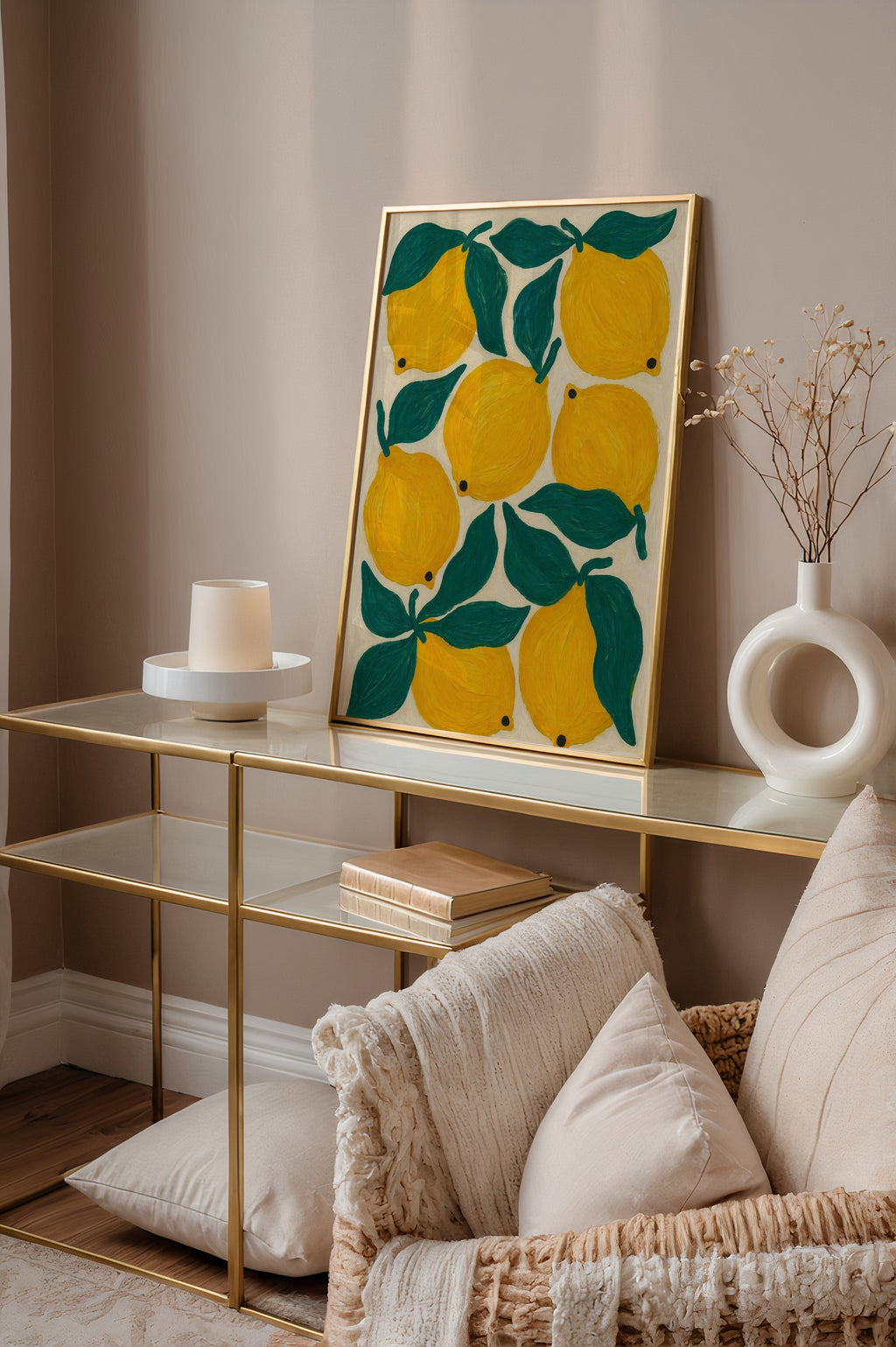 Sunny Lemons poster i stilrent hem med modern inredning – köp enkelt hos Bozetto