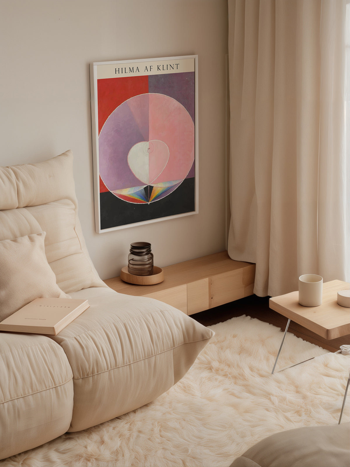 Mockup av Hilma af Klint The Heart of affisch på vägg – köp enkelt hos Bozetto i hög kvalitet