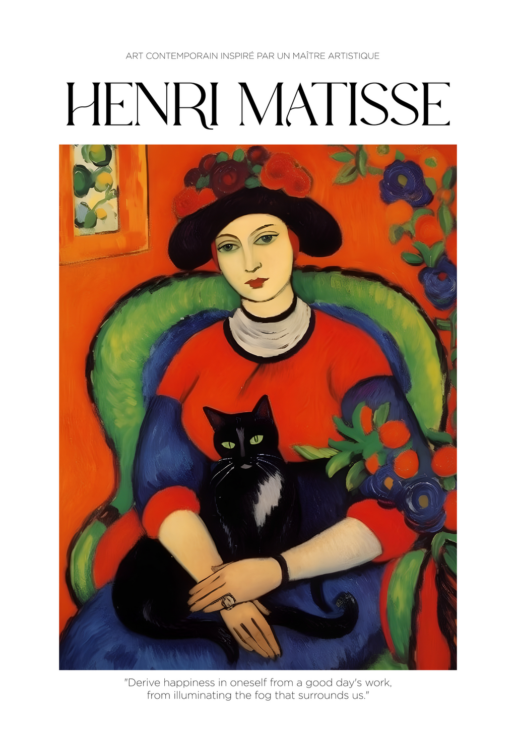 La Femme au Chat Matisse poster visad rakt fram – Bozetto affisch i hög tryckkvalitet