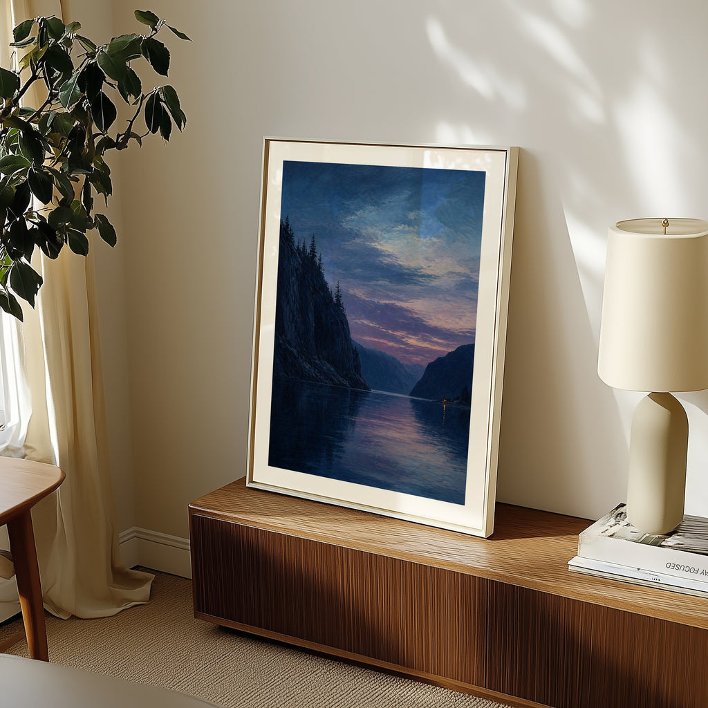 Twilight Fjord poster i stilrent hem med modern inredning – köp enkelt hos Bozetto