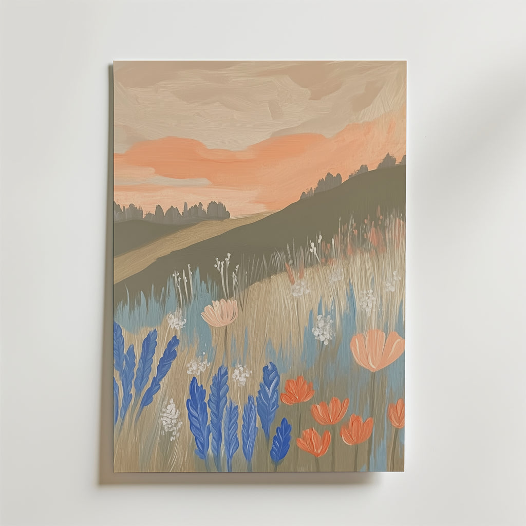 Flower Field – stilfullt konsttryck från Bozetto, tryckt på matt finpapper i hög tryckkvalitet