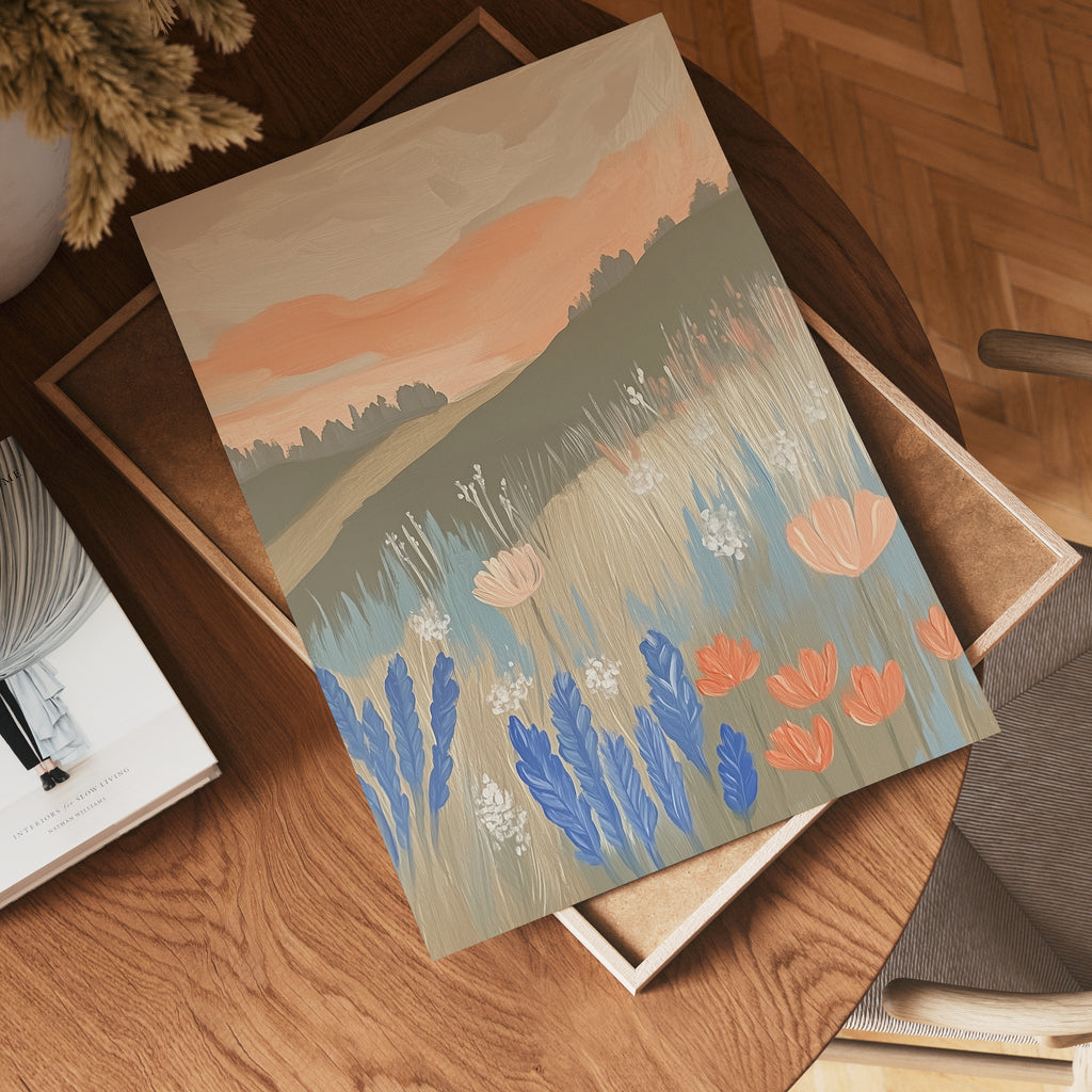 Flower Field – affisch med snyggt motiv, köp enkelt hos Bozetto i flera storlekar