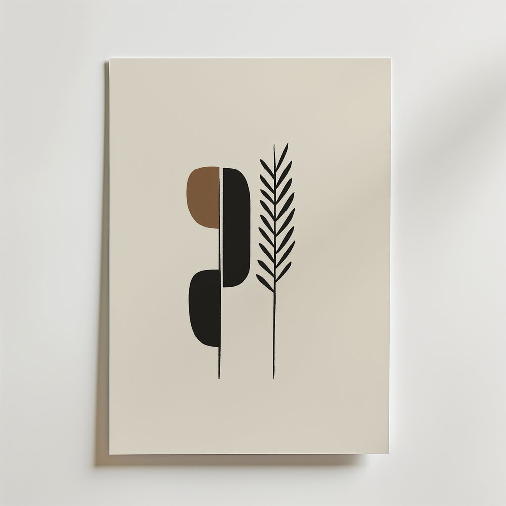 Modern Nature Lines – stilfullt konsttryck från Bozetto, tryckt på matt finpapper