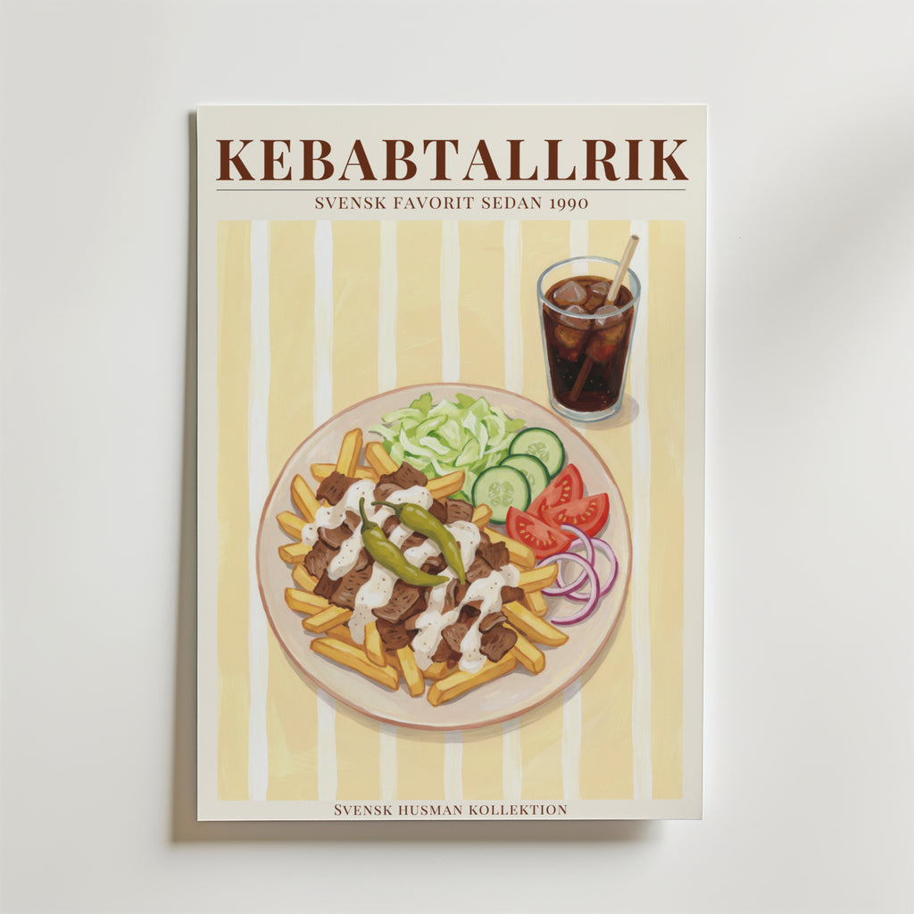 Kebabtallrik – stilfullt konsttryck från Bozetto, tryckt på matt finpapper i hög tryckkvalitet