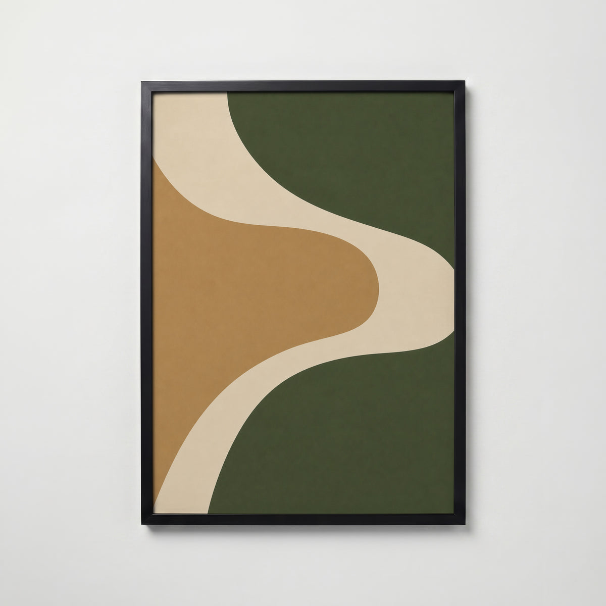 Olive Slope affisch i modern svart ram – stark kontrast och stil, Bozetto poster