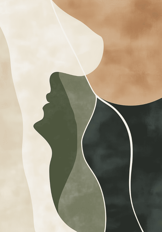 Abstract Face Shape No.4 poster visad rakt fram – Bozetto affisch i hög tryckkvalitet