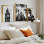 Bundle 3-pack City Dreams visualiserad i interiör – postercollection hos Bozetto