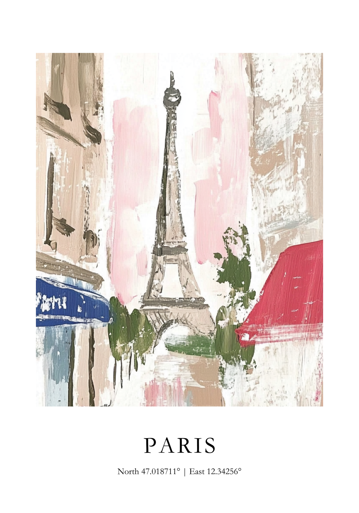 Pastel In Paris Coordinates poster visad rakt fram – Bozetto affisch i hög tryckkvalitet