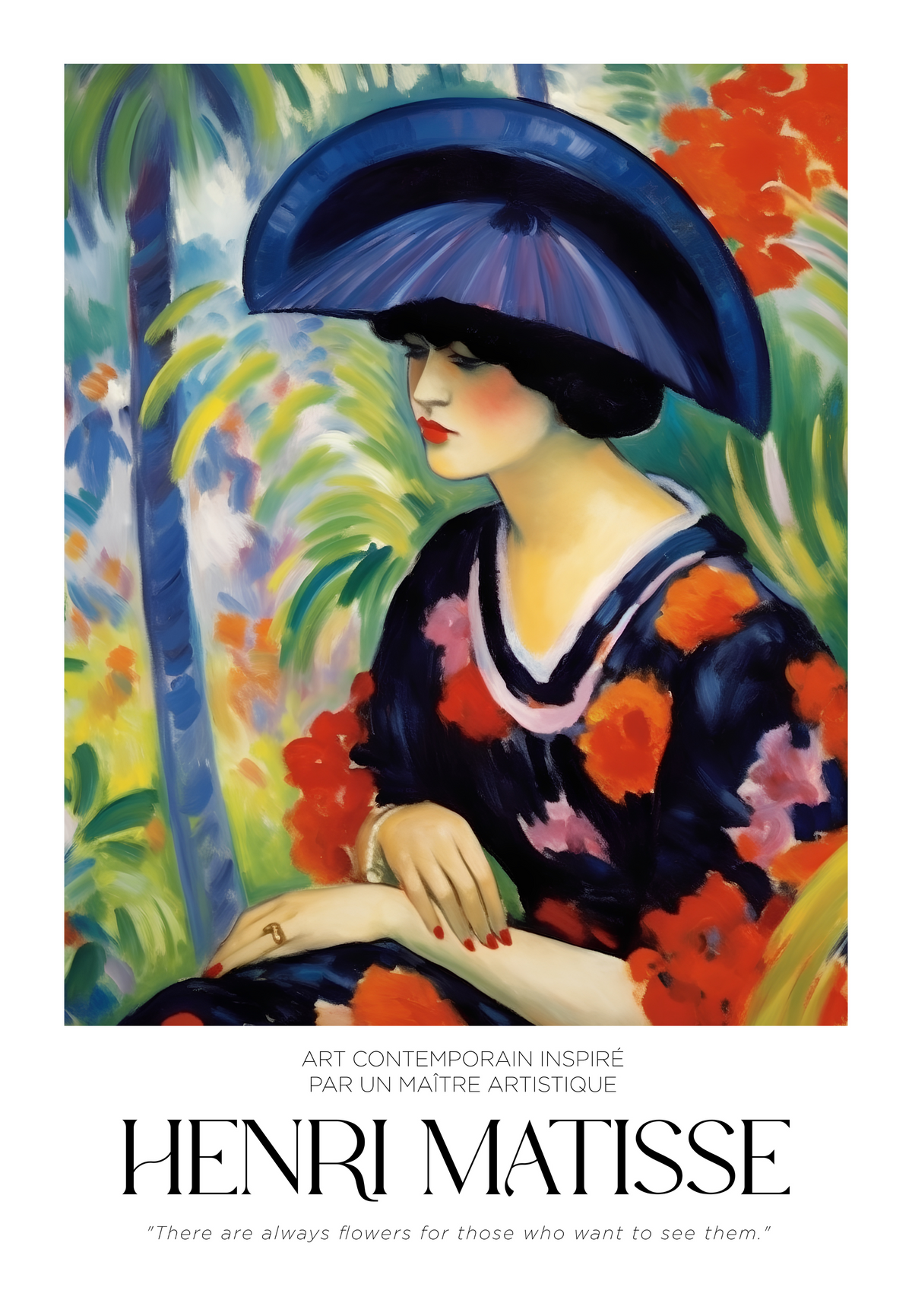 Tropical Contemplation Matisse – stilfullt konsttryck från Bozetto, tryckt på matt finpapper